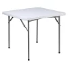 Flash Furniture Square Folding Table, 33.75" W, 33.75" L, 29" H, Plastic Top, White
