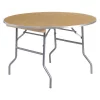 Flash Furniture Round Folding Table, 48" W, 48" L, 30" H, Wood Top, Wood Grain