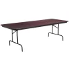 Flash Furniture Rectangle Folding Table, 36" W, 96" L, 30" H, Laminate Top, Wood Grain