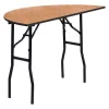 Flash Furniture Half Round Folding Table, 48" W, 24" L, 30.25" H, Wood Top, Wood Grain