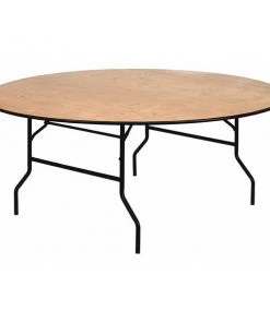 Flash Furniture Round Folding Table, 72" W, 72" L, 30" H, Wood Top, Wood Grain