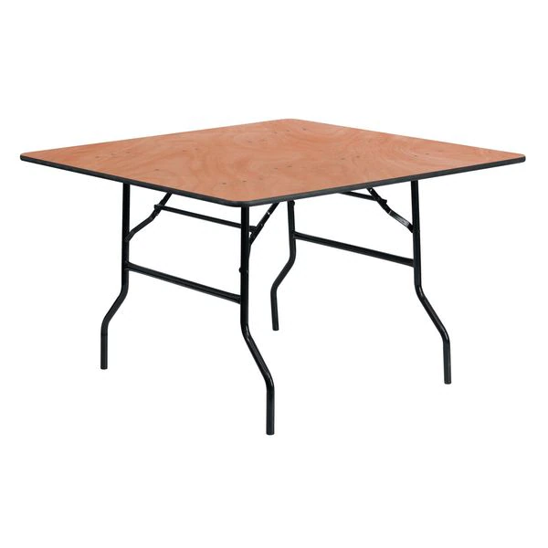 Flash Furniture Square Folding Table, 48" W, 48" L, 30.125" H, Wood Top, Wood Grain