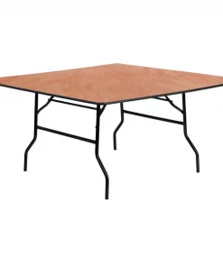 Flash Furniture Square Folding Table, 60" W, 60" L, 30.125" H, Wood Top, Wood Grain