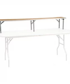 Flash Furniture Rectangle Bar Top Riser, 72"X12"X12", 11.75" W, 72" L, 12" H, Wood Top, Wood Grain