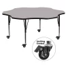 Flash Furniture Flower Activity Table, 60" X 60" X 25.37", Laminate Top, Grey