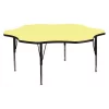 Flash Furniture Flower Activity Table, 60" X 60" X 25.125", Laminate Top, Yellow