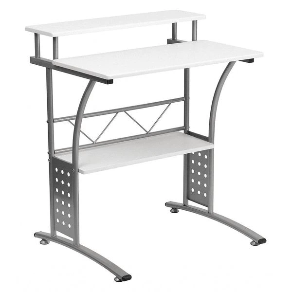 Flash Furniture Computer Desk, 23-1/2" D, 27-7/8" W, 33-1/8" H, White, Laminate